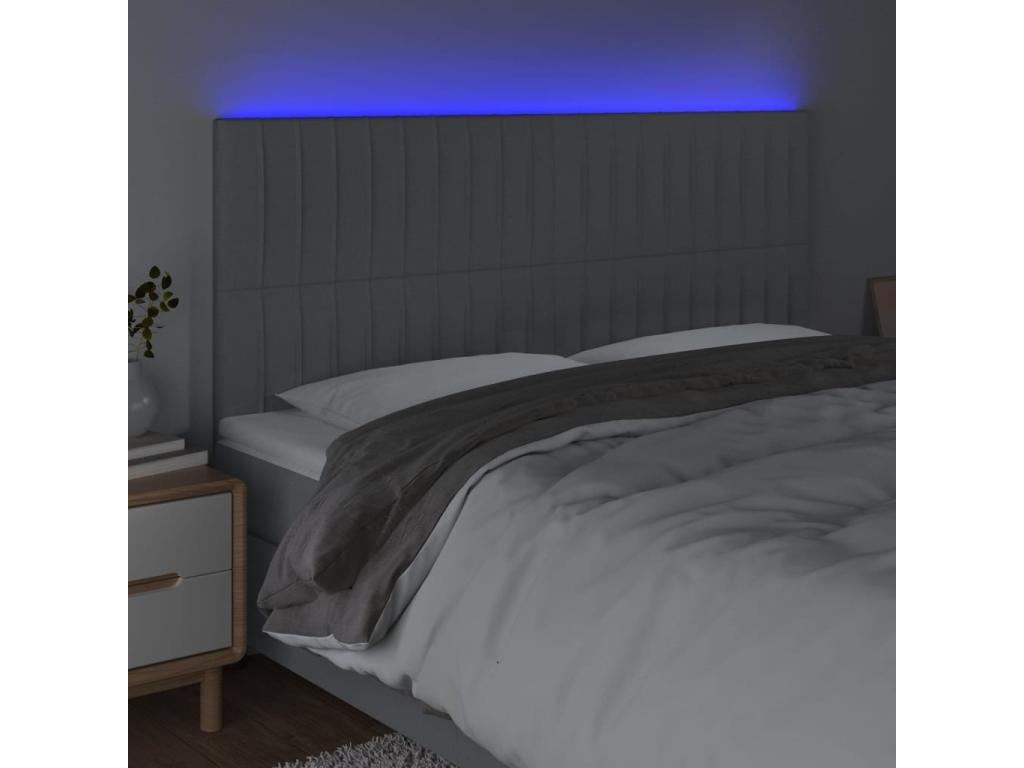 Light Grey LED Headboard 160x5x118/128 cm Fabric 96112IYKQ
