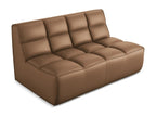 Modular 2-seater sofa in faux leather - chocolate - Artanzy 39398RZFY