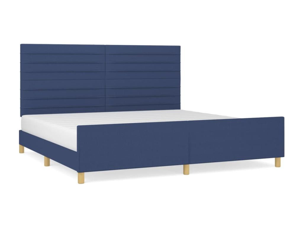 Bed frame without mattress, blue, 200x200 cm, fabric, 29683BXVX