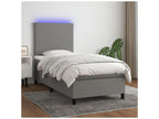 Artanzy bed base and mattress with LED lighting, Dark Grey, 100x200 cm, 23869BBDI