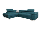 Artanzy 101 Corner Sofa, Blue, with Sleeping Function and Bed Box, 274cm, 04471CTHE