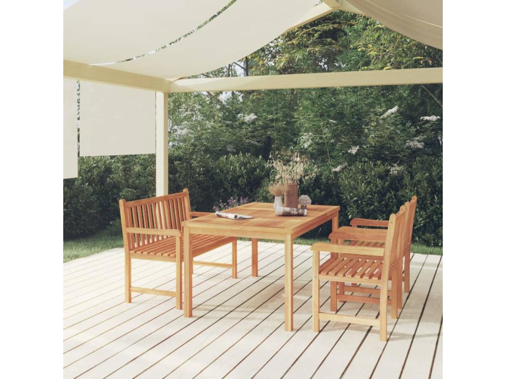 4-Piece Garden Dining Set Solid Teak Wood 93081HLXK