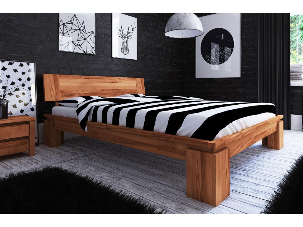 Delimoa - Bed frame with wooden headboard 120x200 in natural oiled beech heartwood 03282JCGR