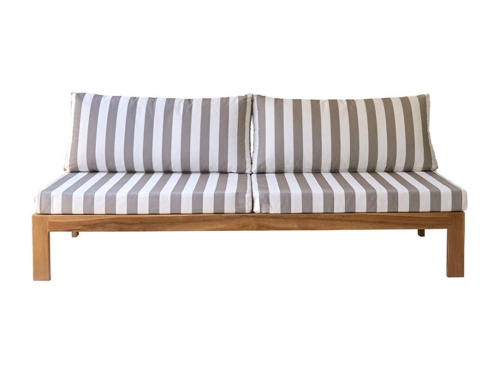 Garden sofa in solid teak Delimoa white and Delimoa 89042JQSH