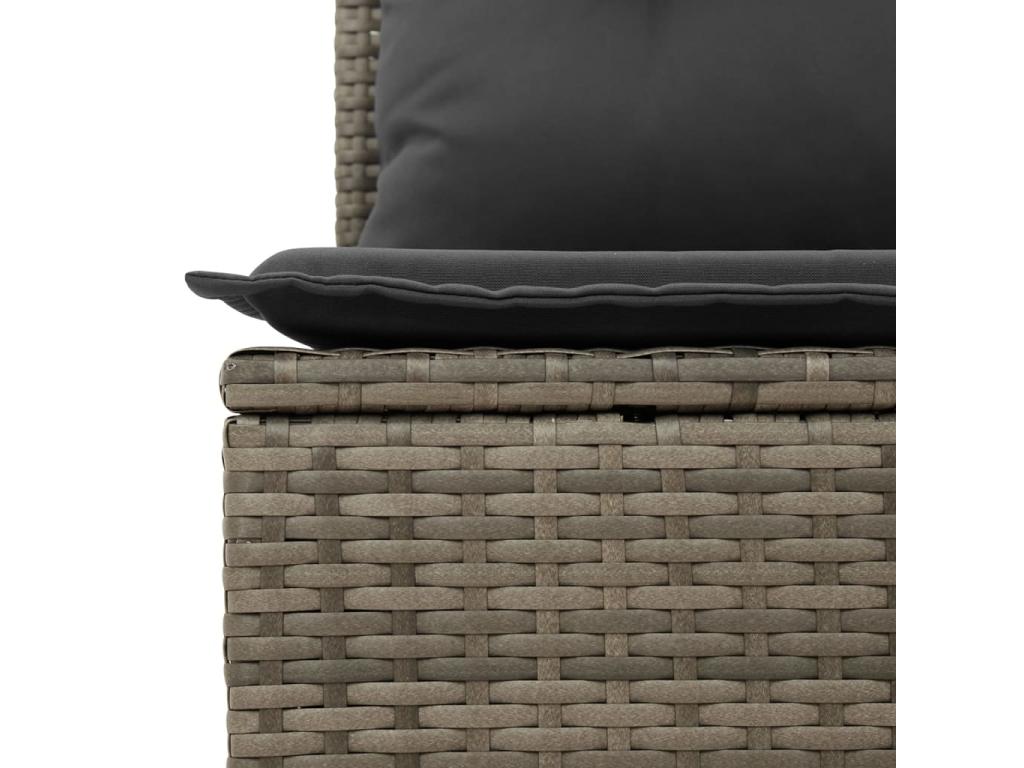 4-piece garden furniture set with grey resin wicker cushions 29849JPYC