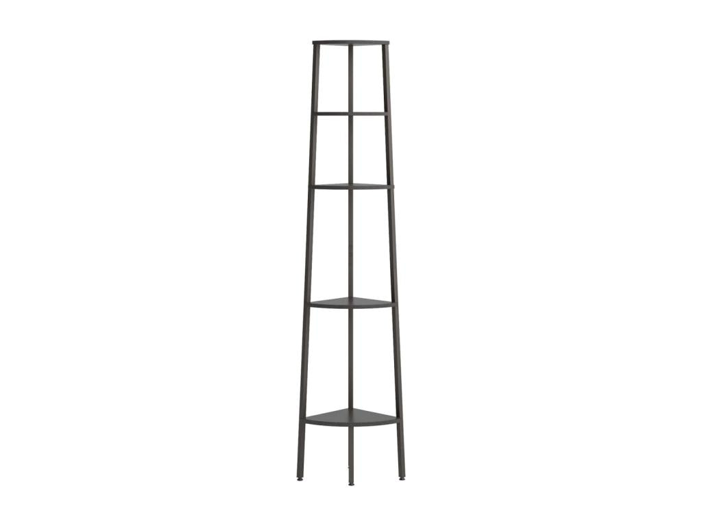 5-Tier Corner Shelf, Black, 45.5x31.5x180 cm, 11441GQAO