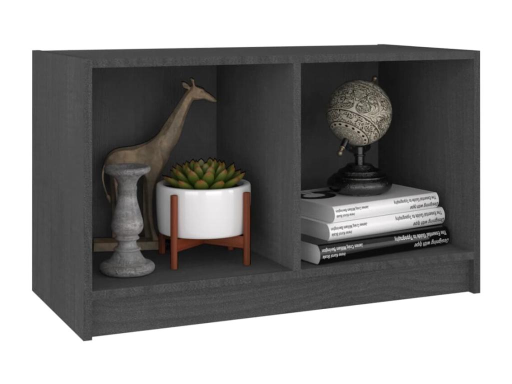 Grey TV stand 70x33x42 cm Solid pine wood 57052LYRQ