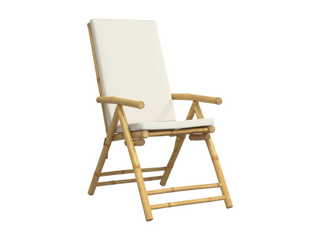 Artanzy 3-piece folding chair and cushion set, cream white, Artanzy 56481WUDE