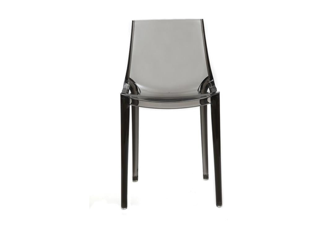 Stackable designer chairs, transparent grey, indoor/outdoor, set of 2, Artanzy 73953GZCF