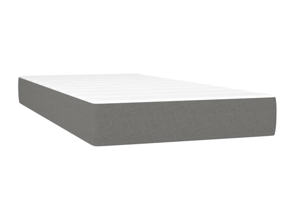 Upholstered bed base with mattress, Dark Grey, 90x200 cm, Fabric 14244TWOW