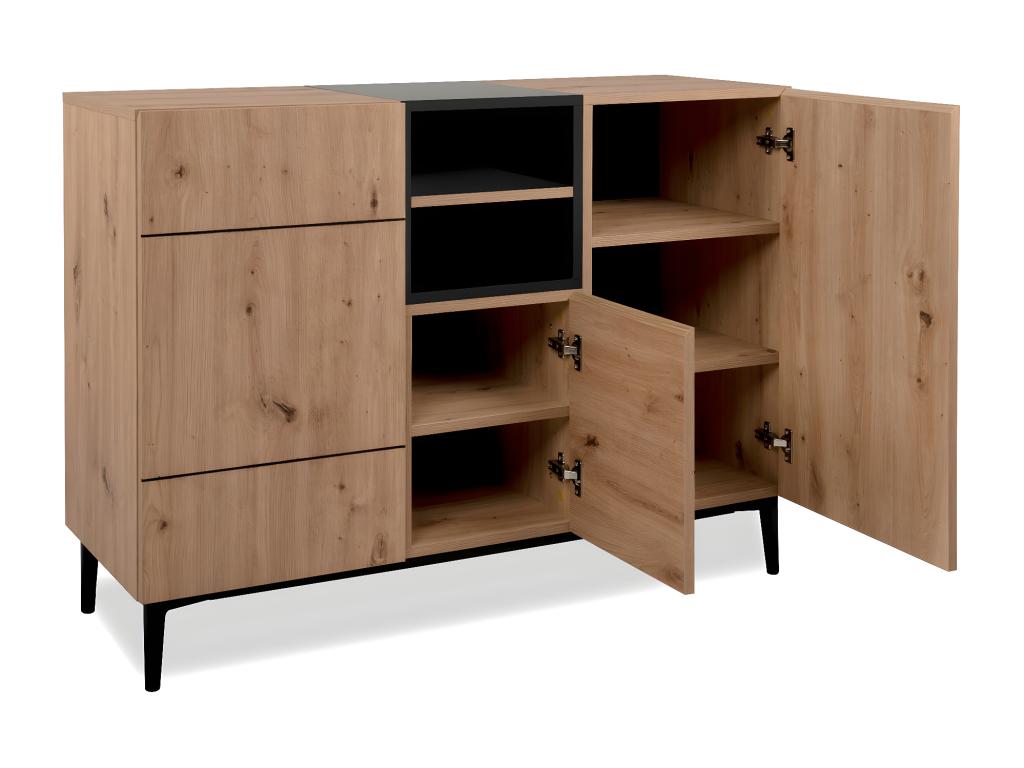 Sideboard 3 doors 2 niches L120 cm - Delimoa 15530XRBS