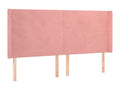 Headboard with wings, Pink, 203x16x118/128 cm, Velvet, 59086LQEL
