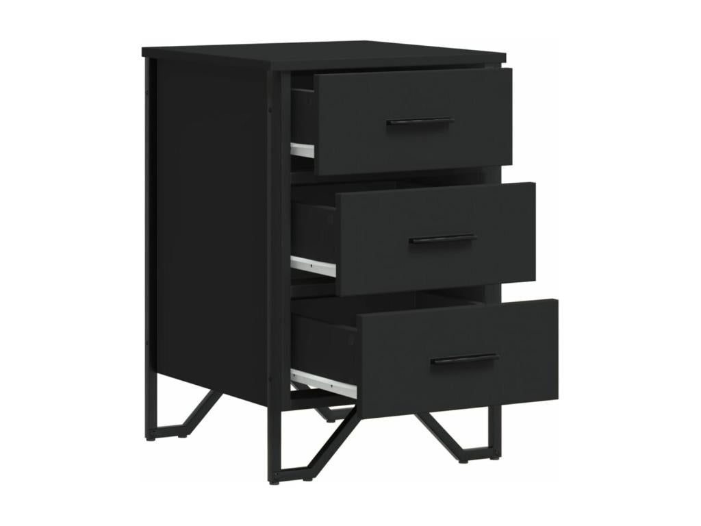 Black bedside table 40x41x60 cm engineered wood 79838IXQR