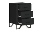 Black bedside table 40x41x60 cm engineered wood 79838IXQR