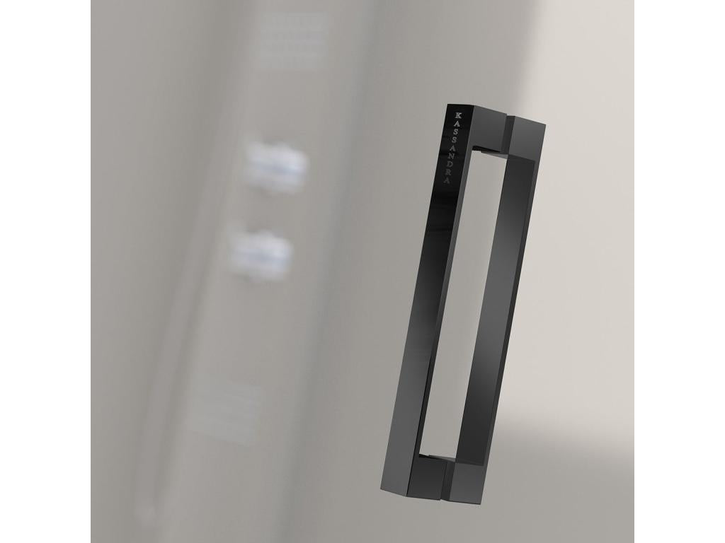 Fixed shower screen, sliding door, GLASÉ matte black profile, 130 cm, without side panel, 13936SJKN