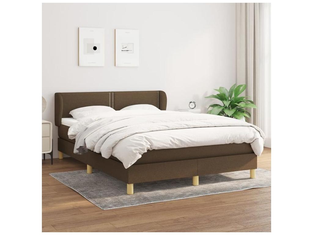 Delimoa bed base with mattress, dark brown, 140x190 cm, 23321GMFP