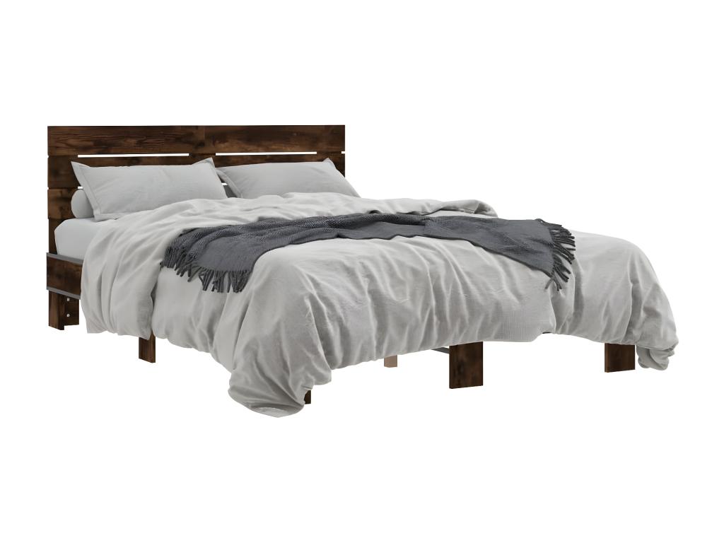 Bed frame without mattress, smoked oak, 120x200 cm, 41749ZDPK