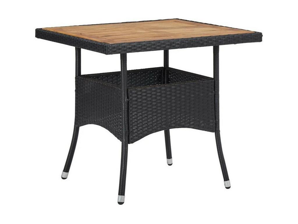 Delimoa square garden table and black woven resin Delimoa 15595ELOK