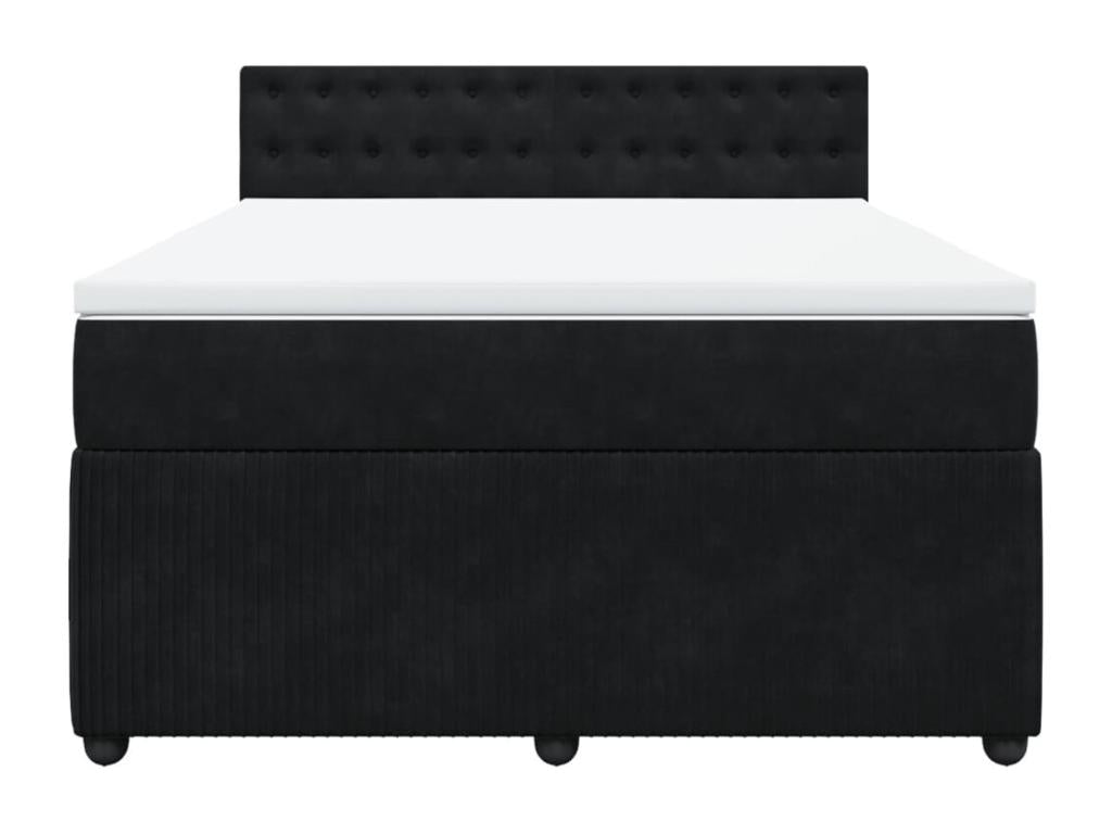 Delimoa bed base with black 140x200 cm velvet mattress 66357DASJ
