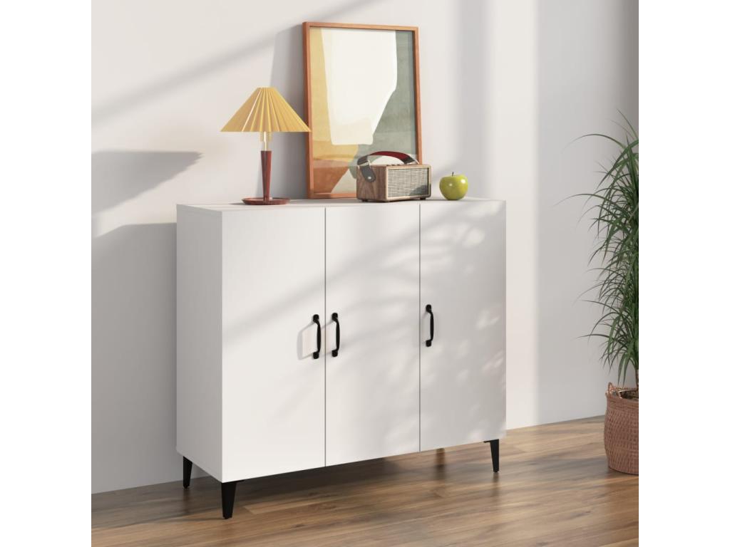 White sideboard 90x34x80 cm engineered wood 86122SXJP