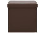 Folding Storage Stools, 2 pcs, Brown PVC, 63610MXBL