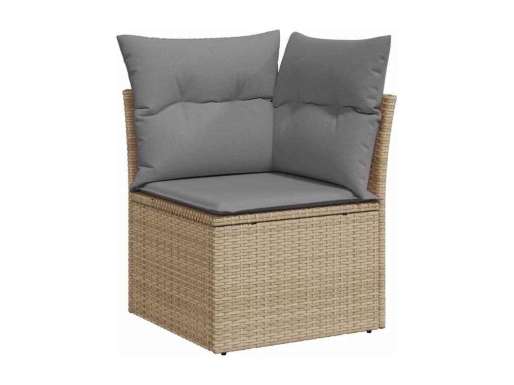 Garden furniture set with cushions, 10 pieces, beige wicker resin, 73273TIWD