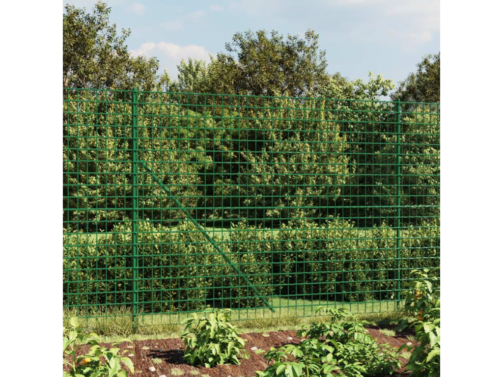 Wire mesh fence and green anchor post 1.8x25m 94064CSTM