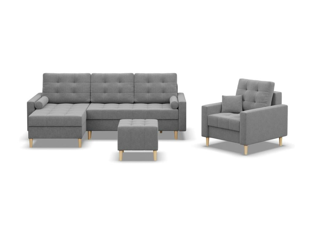 U-shaped corner sofa with sleeper function and 2 chaise lounges, Dark Grey 81078FXZI