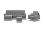 U-shaped corner sofa with sleeper function and 2 chaise lounges, Dark Grey 81078FXZI