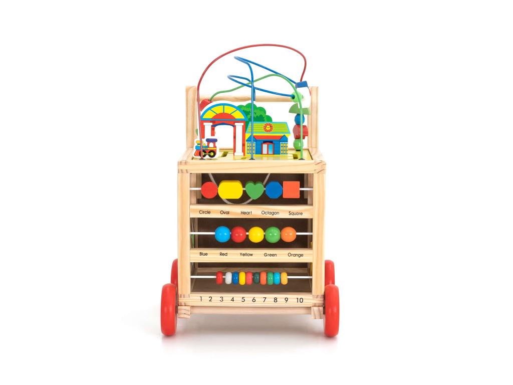 Artanzy Montessori Multi-Activity Baby Walker 33x33x45 cm in Wood, Eco-Friendly, Psychomotor Development 39990IQDN