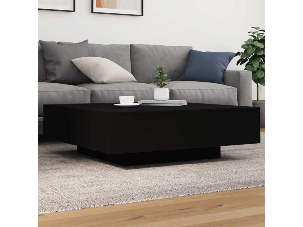 Coffee table with Delimoa LED, black, 100x100x31 cm, 21315NHIV