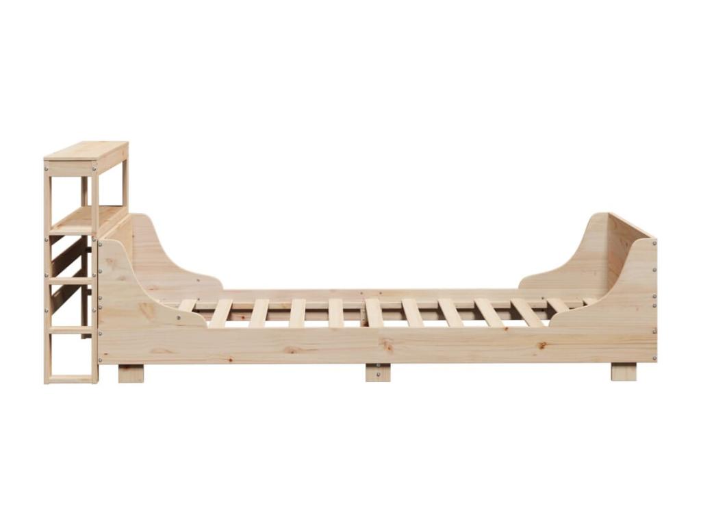 Bed frame without mattress 75x190 cm solid pine wood 87758FSHX