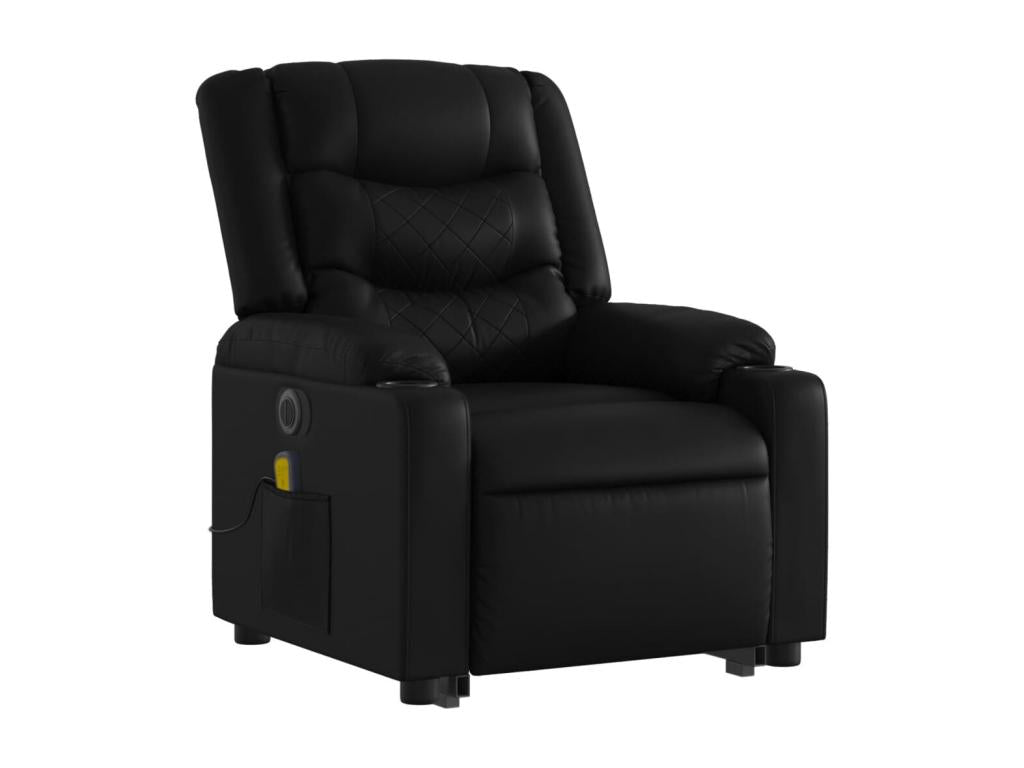 Black faux leather electric reclining massage chair 42578GSWB