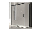 Fixed shower screen, sliding door, GLASÉ matte black profile, 130 cm, without side panel, 13936SJKN