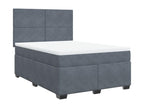 Artanzy bed base and mattress, Dark Grey, 140x190cm, Velvet, 93177LAEW