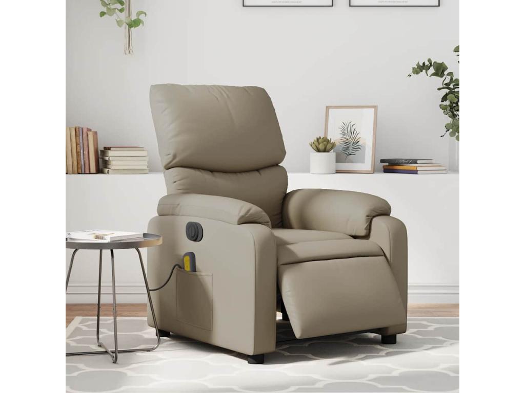 Electric reclining massage chair, cappuccino faux leather, 98864NKCB