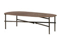 Coffee table L- 120 cm with copper-colored metal top and black metal legs - Delimoa 95355LBYI