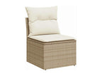 8-piece garden furniture set with cushions, beige wicker resin 03431WTTV