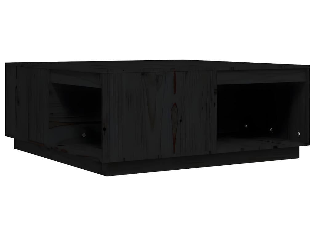 Black Coffee Table 100x101x40.5 cm Solid Pine Wood 55301ECHN
