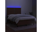Delimoa bed base with mattress and LED light, dark brown, 140x200 cm, 31719VUUI