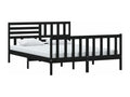 Black solid wood bed frame without mattress 15437IRUB