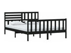 Black solid wood bed frame without mattress 15437IRUB
