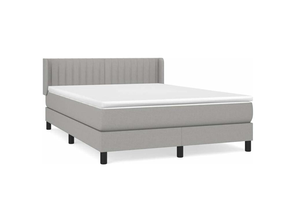 Delimoa bed base with light grey mattress 140x200 Fabric 66971GIZU