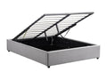 Delimoa bed frame with lift-up slatted base in fabric - Light grey - Width - 160 cm 81668AQXQ