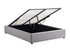 Delimoa bed frame with lift-up slatted base in fabric - Light grey - Width - 160 cm 81668AQXQ