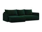 3-seater left-hand corner sofa bed in velvet - bottle green - Delimoa 43647XVXK