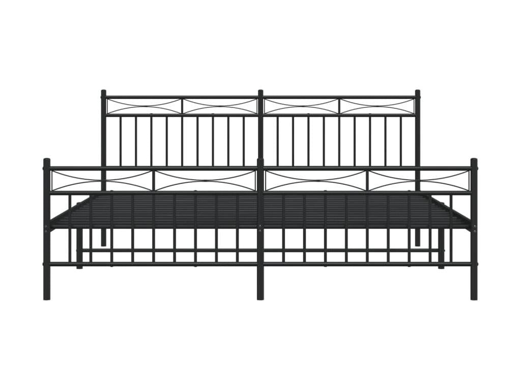 Metal bed frame with headboard/footboard, black, 183x213 cm, 26941CNHW