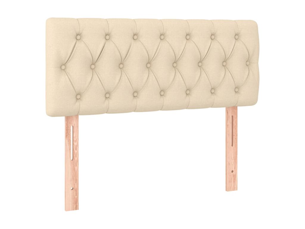 Upholstered bed base with mattress, Cream, 90x200 cm, Fabric 02764SZVN