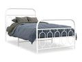 Metal bed frame with white headboard/footboard 100x190cm 22868KQHI