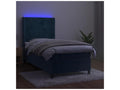 Delimoa bed base with LED mattress, dark blue, 90x190 cm, velvet, 00732BDQG